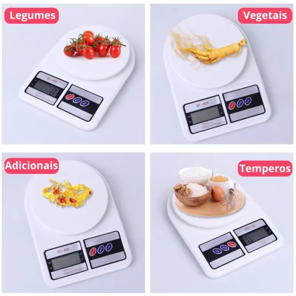 Balança Digital de Cozinha Alimentos Confeitaria Ingredientes SF 400 1g até 10 kg Culinária Função Tara Dosagem - ENVIO RAPIDO - Imagem 4