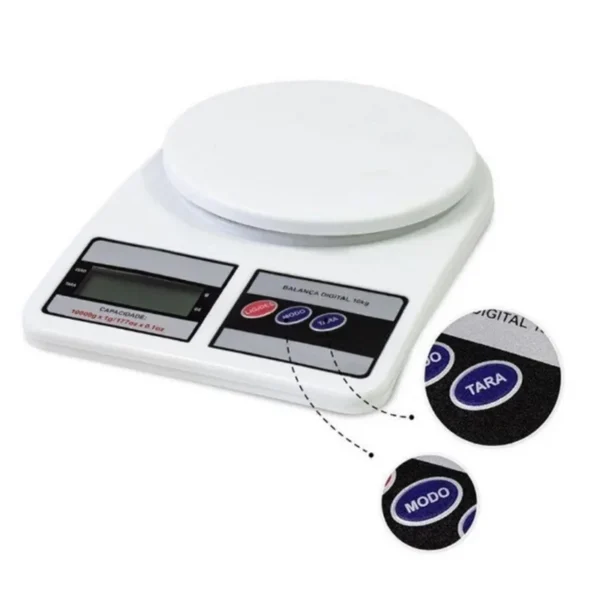 Balança Digital de Cozinha Alimentos Confeitaria Ingredientes SF 400 1g até 10 kg Culinária Função Tara Dosagem - ENVIO RAPIDO - Imagem 6
