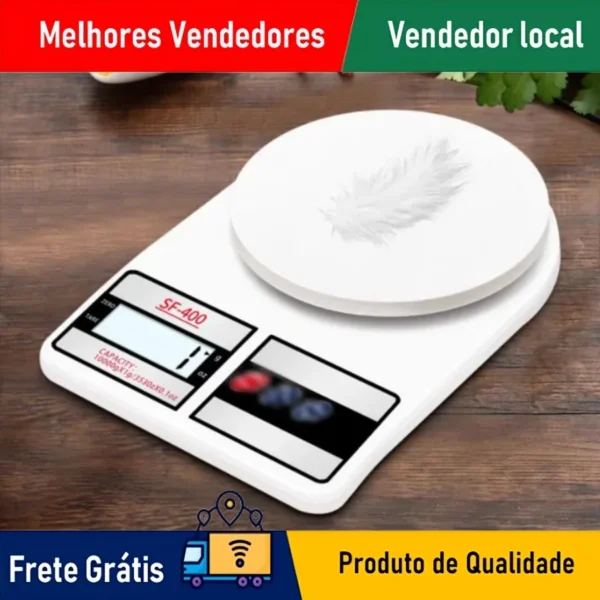 Balança Digital de Cozinha Alimentos Confeitaria Ingredientes SF 400 1g até 10 kg Culinária Função Tara Dosagem - ENVIO RAPIDO