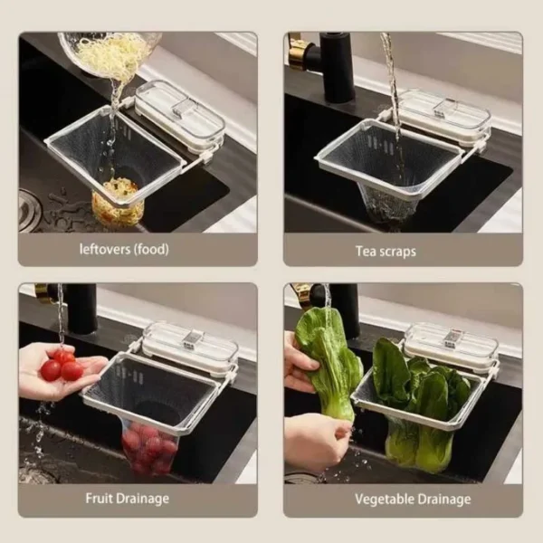 Hanging Net Filter Bag Multi-Purpose Triangle Drainage Rack Drain Basket Kitchen Sink Filter Leftovers Soup Food Drainer - Imagem 5