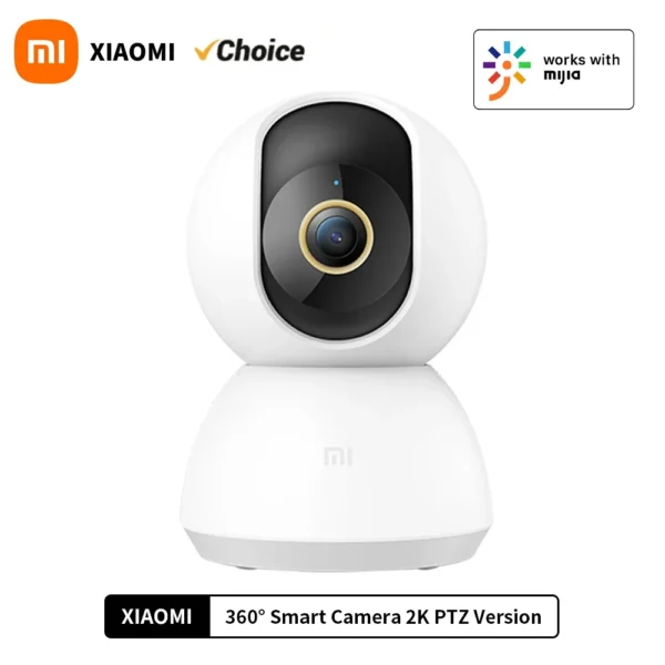 Xiaomi 360° Câmera de segurança residencial inteligente Mi PTZ 2K 1296P 3 megapixels AI Detecção humana Visão noturna