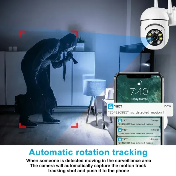 2.4G 1080P Cameras Wifi Video Surveillance IP Outdoor Security Protection Monitor 4.0X Zoom Home Wireless Track Alarm Waterproof - Imagem 4