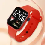 Relógio de pulso digital LED pulseira fitness