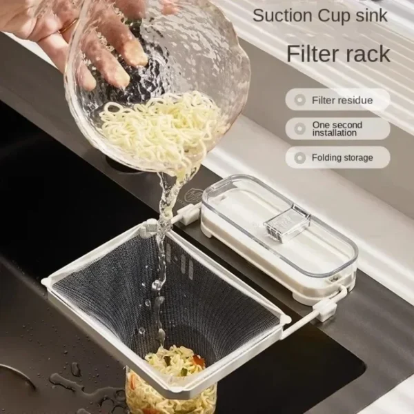 Hanging Net Filter Bag Multi-Purpose Triangle Drainage Rack Drain Basket Kitchen Sink Filter Leftovers Soup Food Drainer - Imagem 4